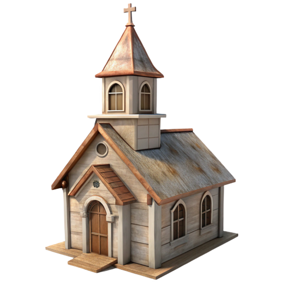 impressive modern Country Church Steeple Isolated on Transparent Background authentic png