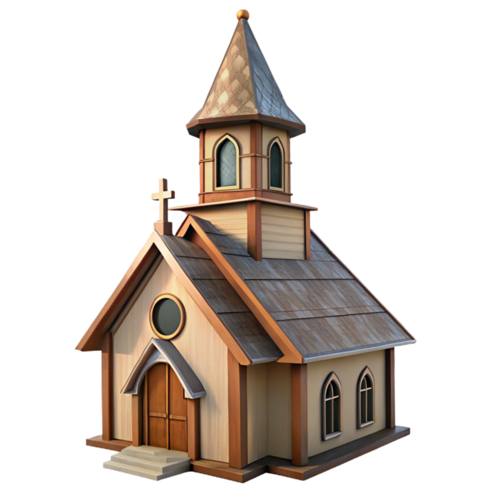 elegant minimalist Country Church Steeple Isolated on Transparent Background professional png