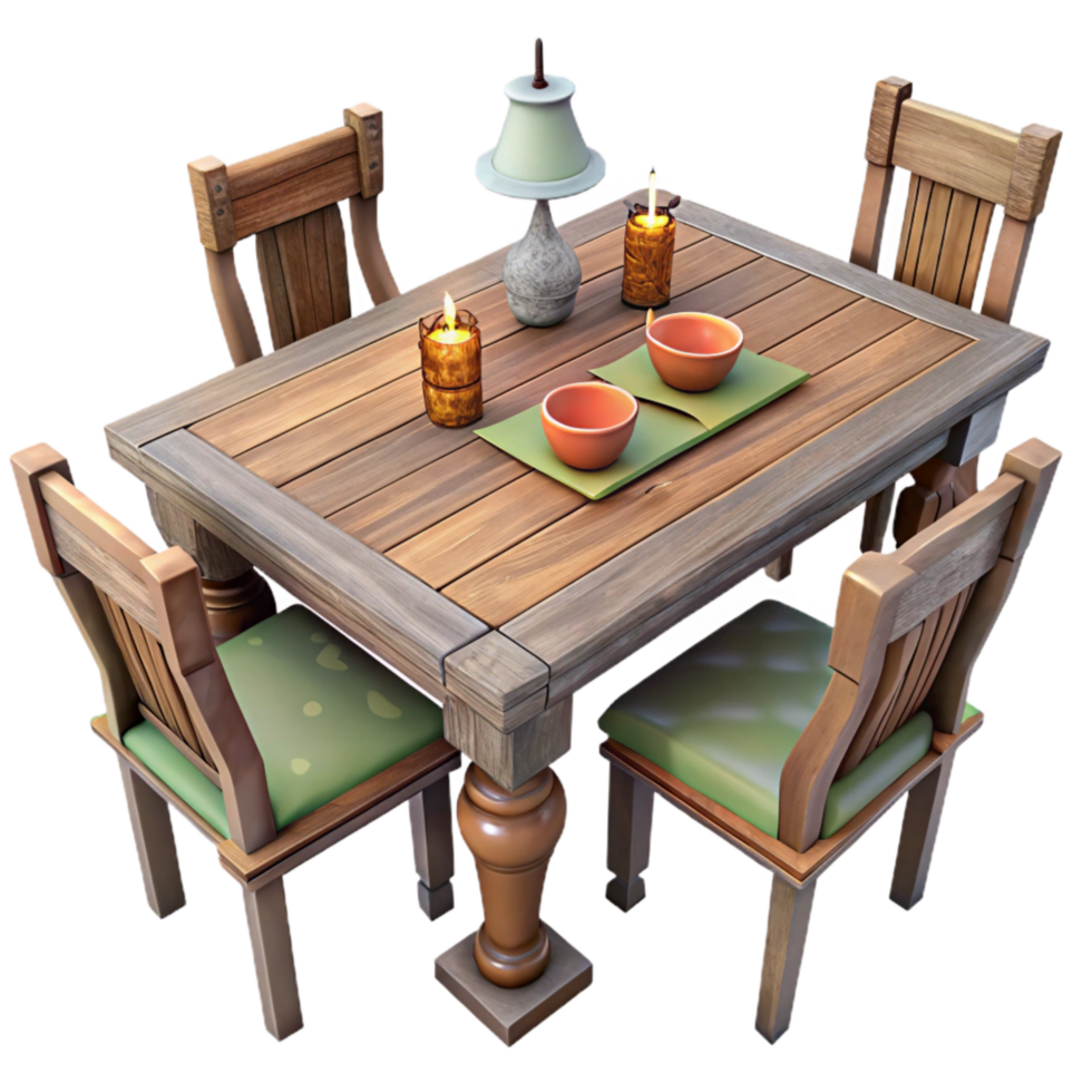 magnificent minimalist Country Dining Room Isolated with Table high quality png