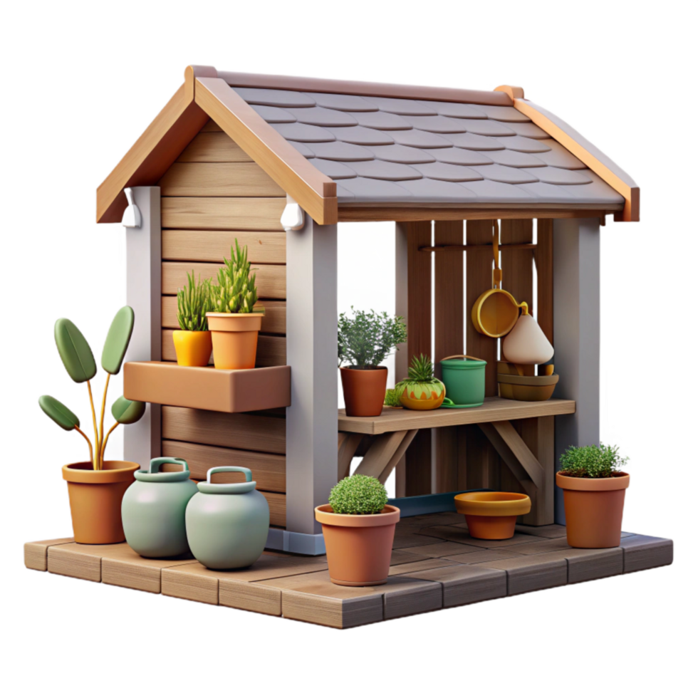 dramatic creative Country Garden Shed Cutout with Potting Bench genuine png