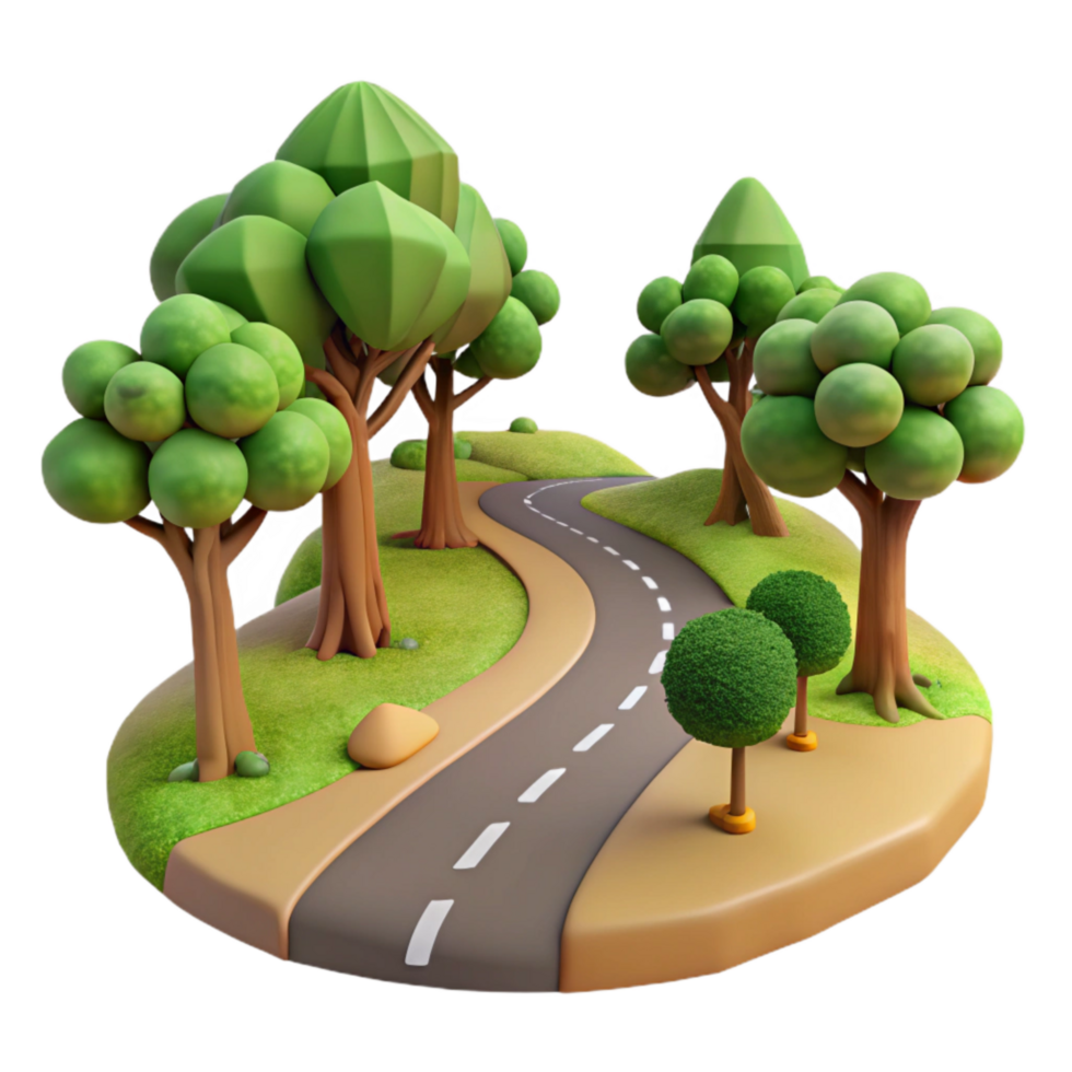 beautiful vintage Country Lane Cutout with Trees exclusive png