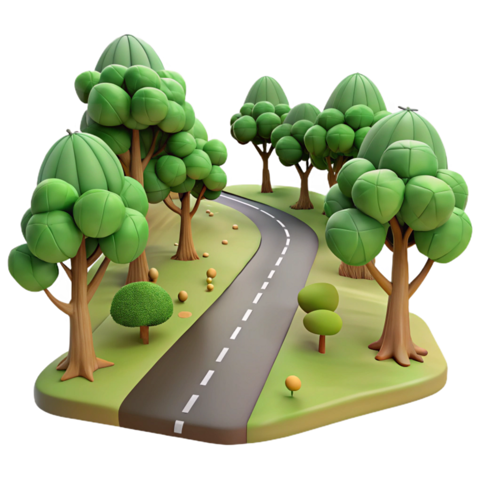 magnificent creative Country Lane Cutout with Trees detailed png