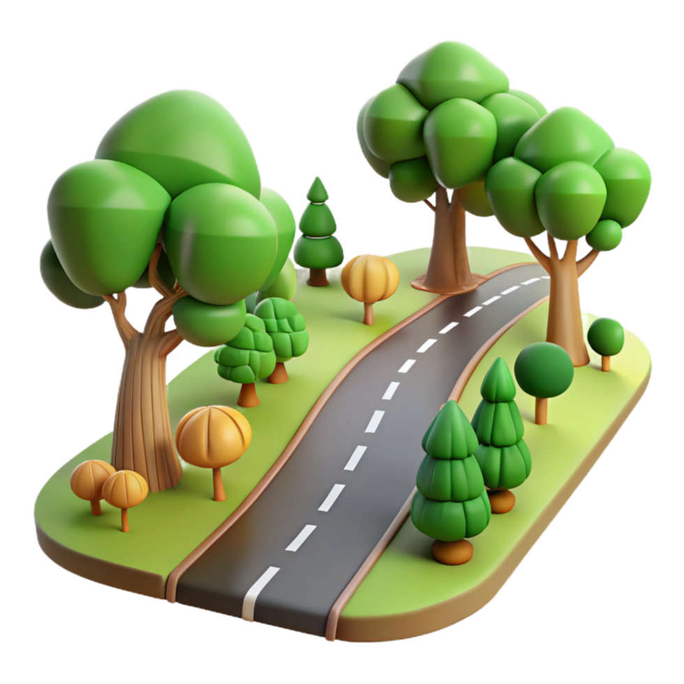 dramatic modern Country Lane Cutout with Trees high resolution png
