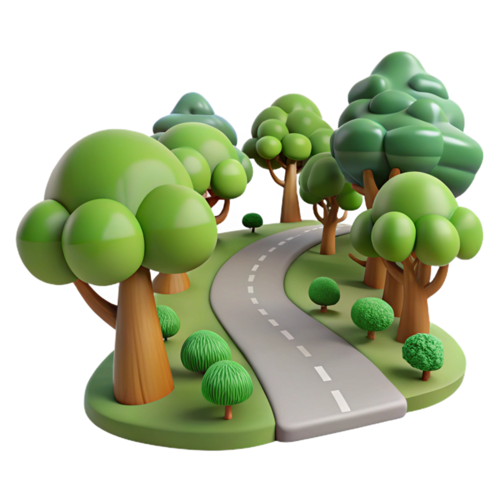 vibrant artistic Country Lane Transparent with Trees authentic png