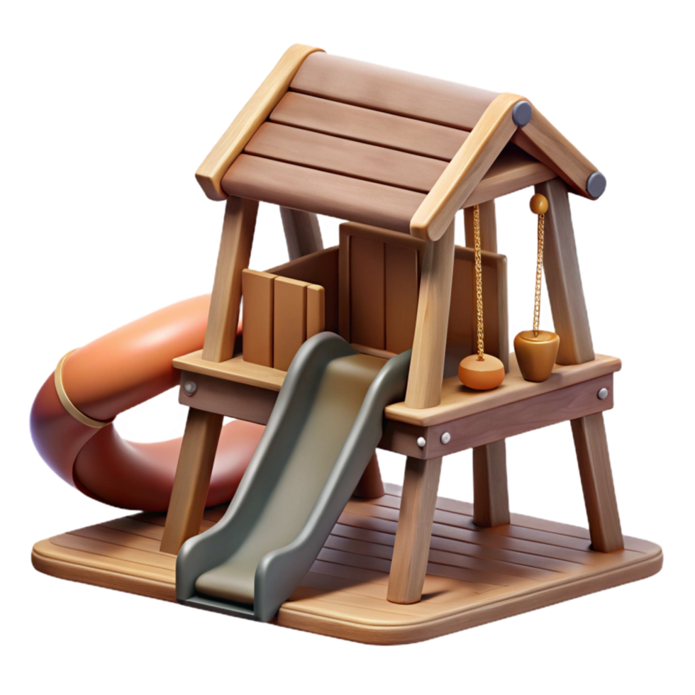 extraordinary classic Country Playground Cutout with Slide and Swings detailed png
