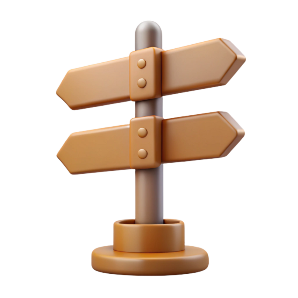 beautiful abstract Country Road Sign Post Isolated with Directional Arrows png