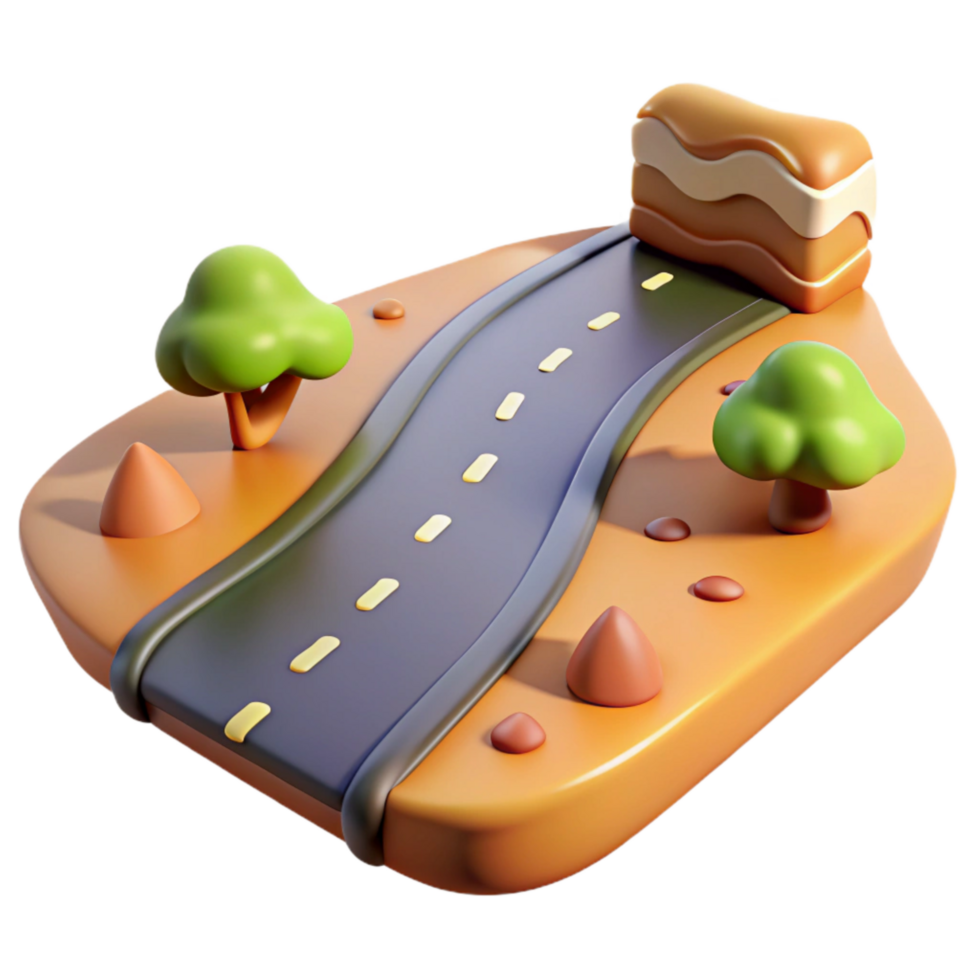 elegant artistic Country Road Cutout with Winding Path png