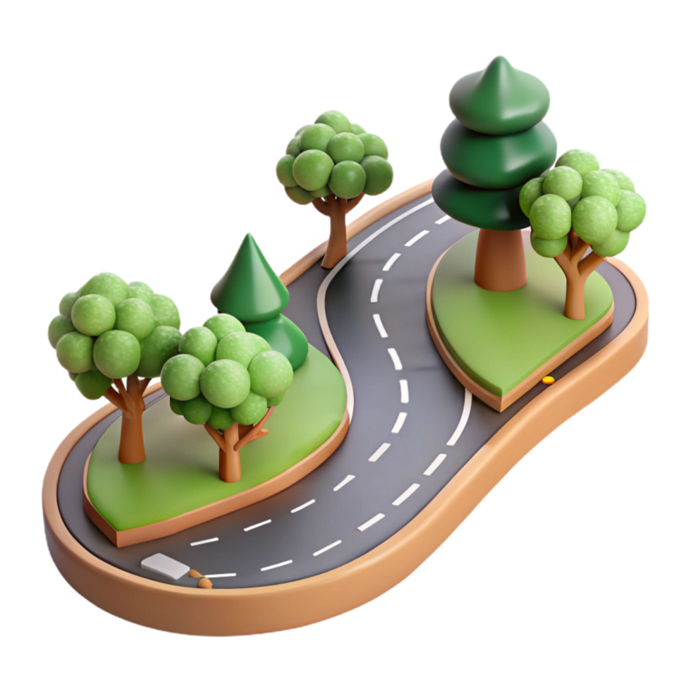 stunning rustic Country Road Bend Isolated with Trees exclusive png