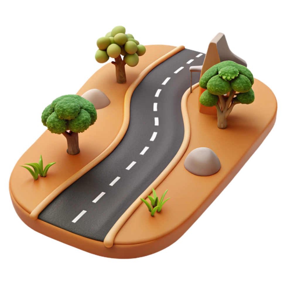stunning artistic Country Road Cutout with Winding Path professional png