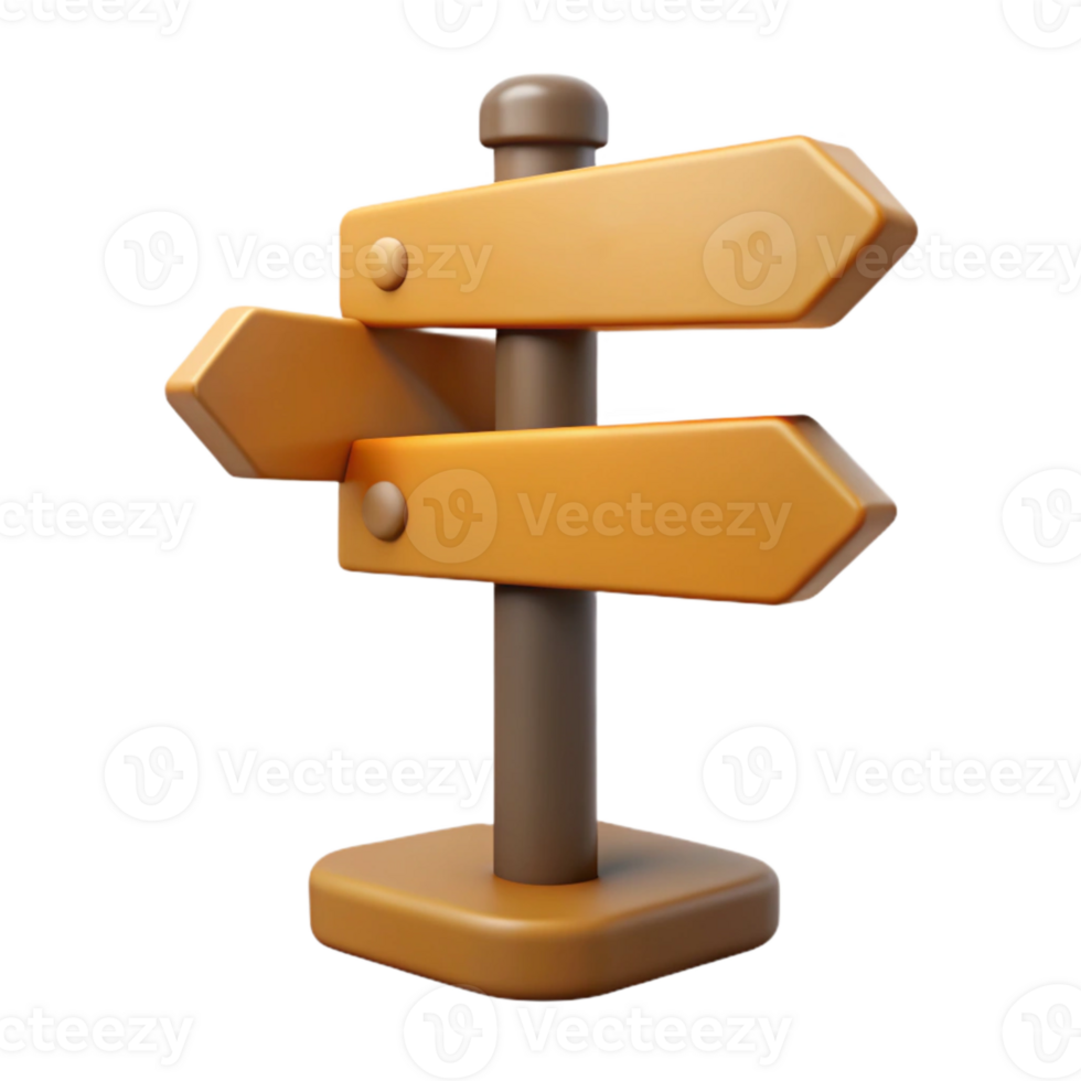 serene rustic Country Road Sign Post Isolated with Directional Arrows premium png