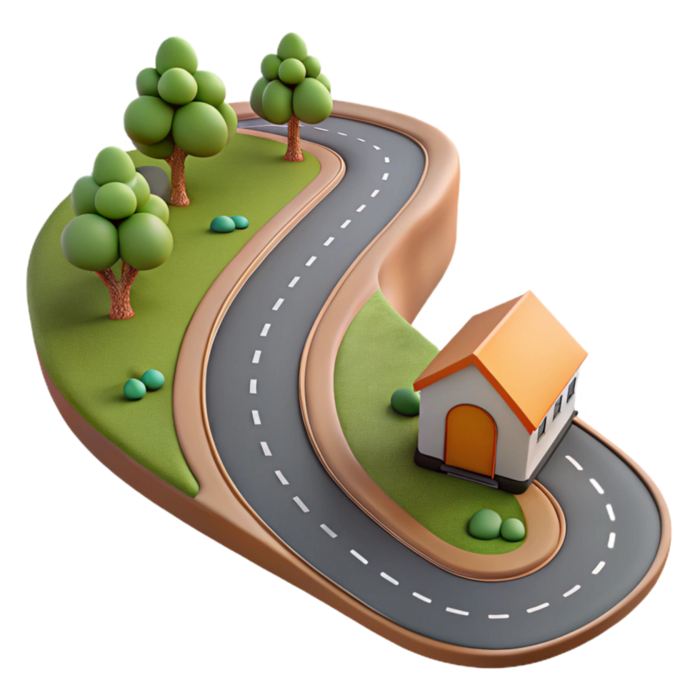elegant classic Country Road Cutout with Winding Path genuine png