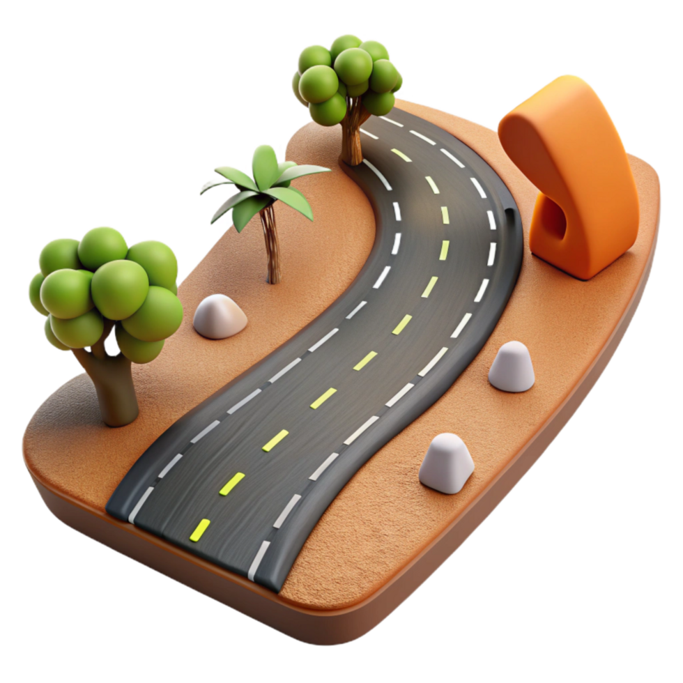 elegant traditional Country Road Cutout with Winding Path professional png