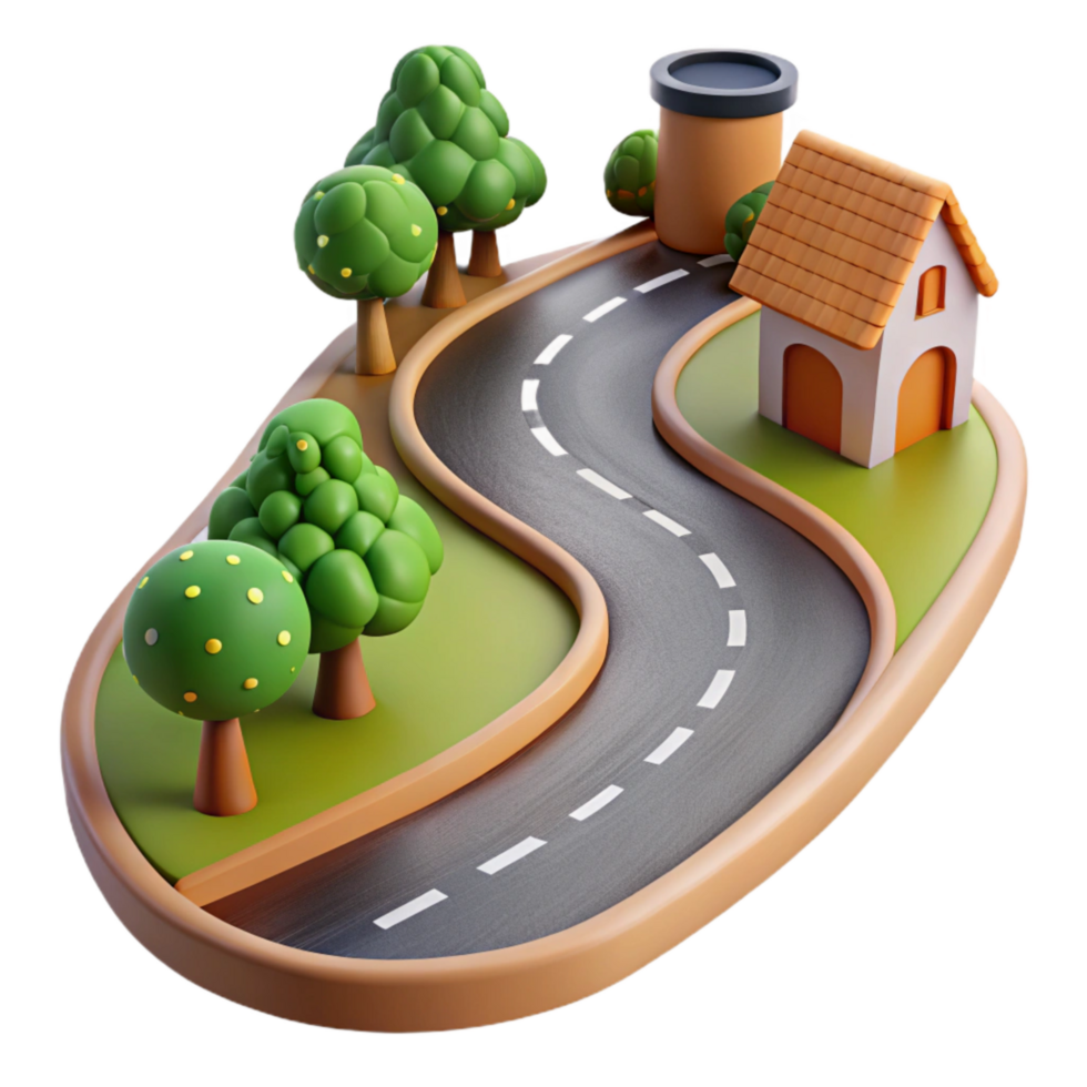 wonderful creative Country Road Cutout with Winding Path png