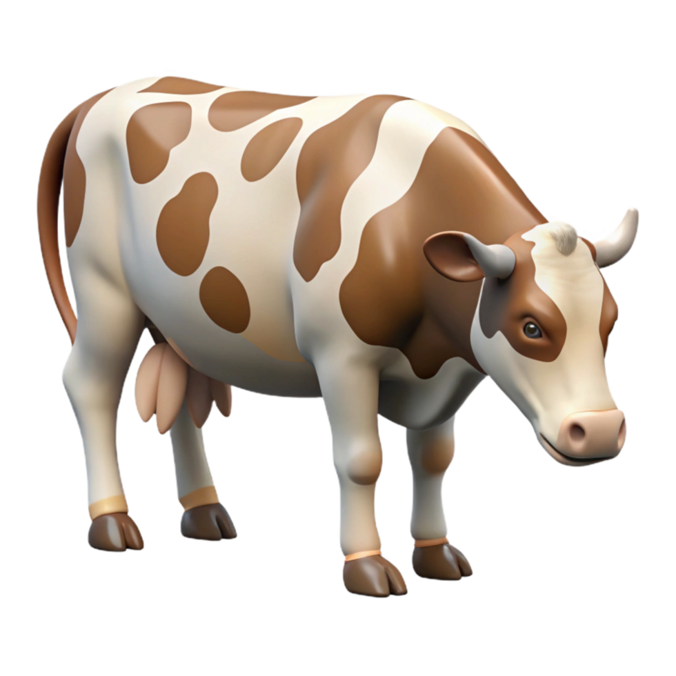 Cow Grazing in Pasture Cutout Side View png