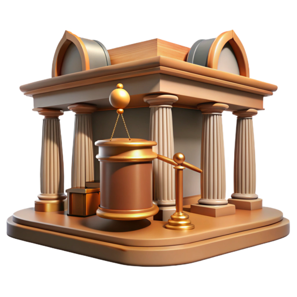 dramatic traditional Courtroom Scene Transparent Background professional png