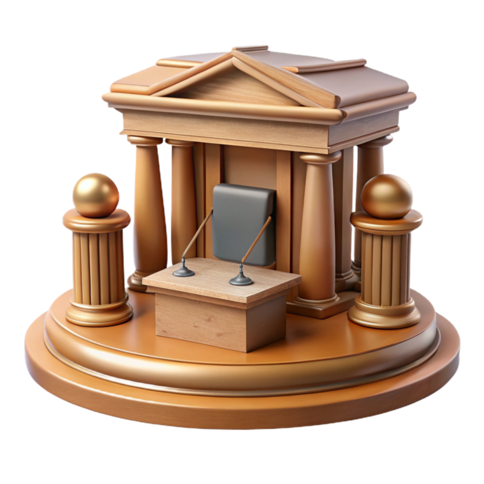serene modern Courtroom Scene Transparent Background detailed png