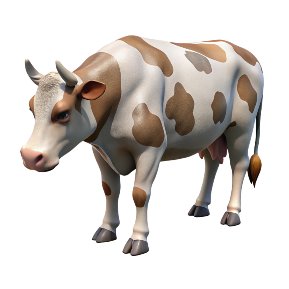 impressive artistic Cow Grazing in Pasture Cutout Side View png