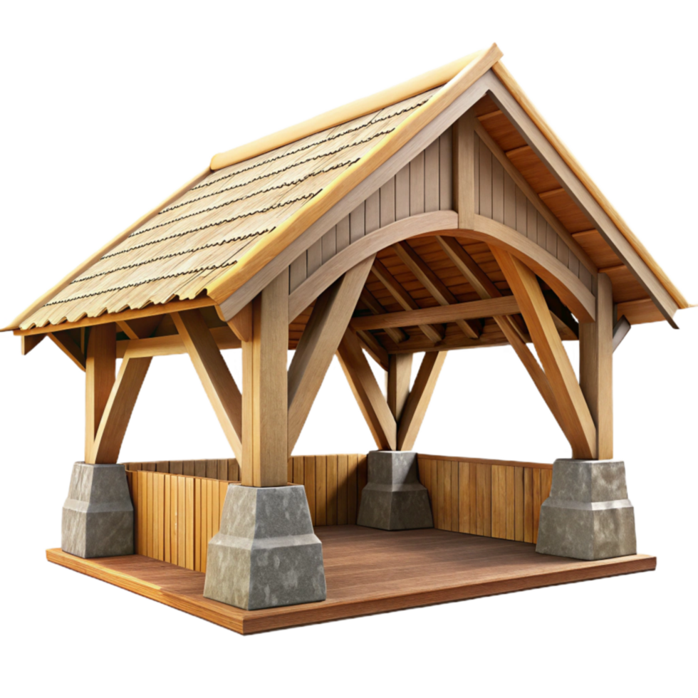 magnificent classic Covered Bridge Cutout with Wooden Beams high resolution png