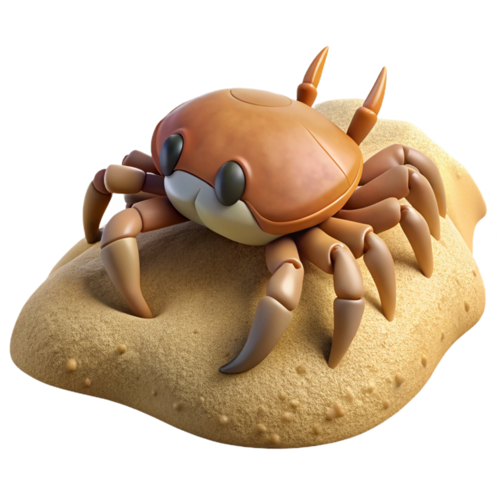 serene vintage Crab Scuttling Across Sand Cutout Transparent Background original png