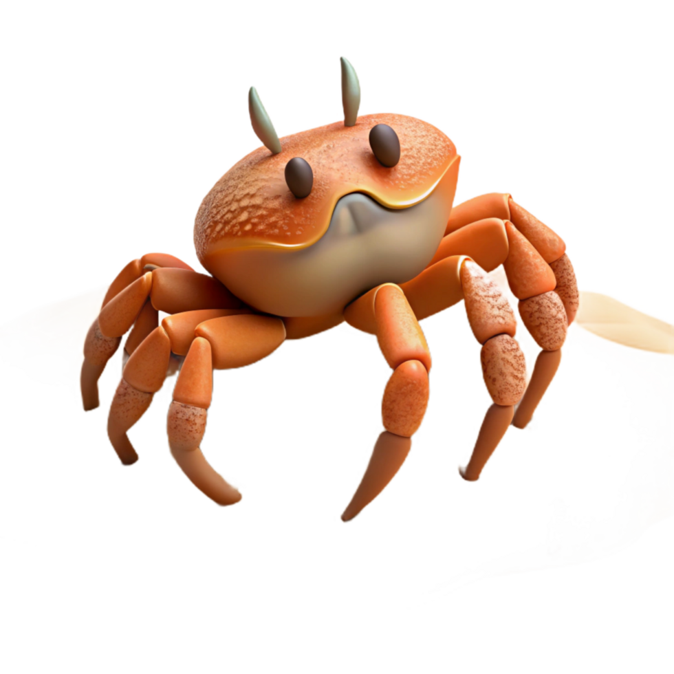 vibrant classic Crab Walking on Sand Isolated Element detailed png