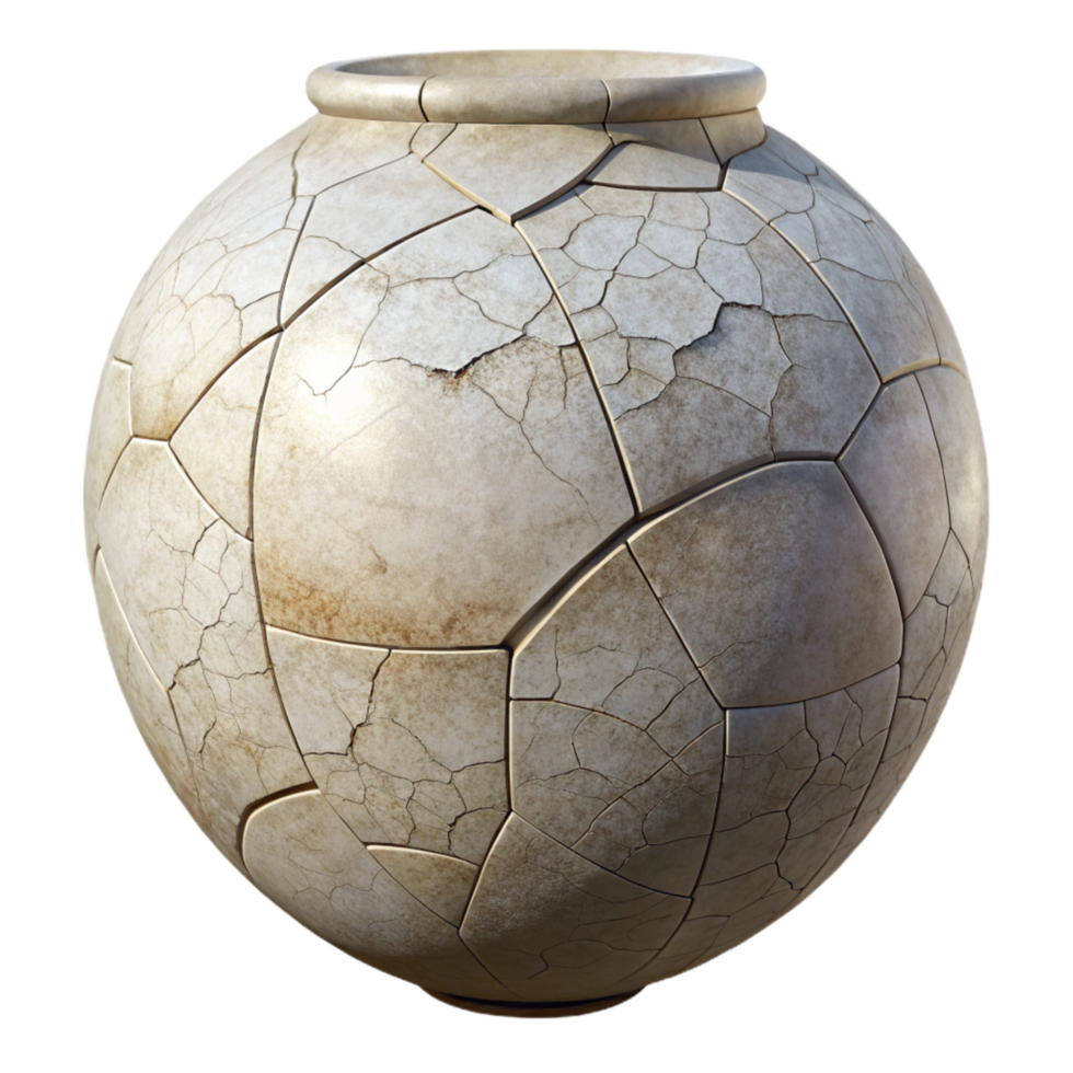 magnificent artistic Cracked Ceramic Restoration Closeup Transparent Background high quality png