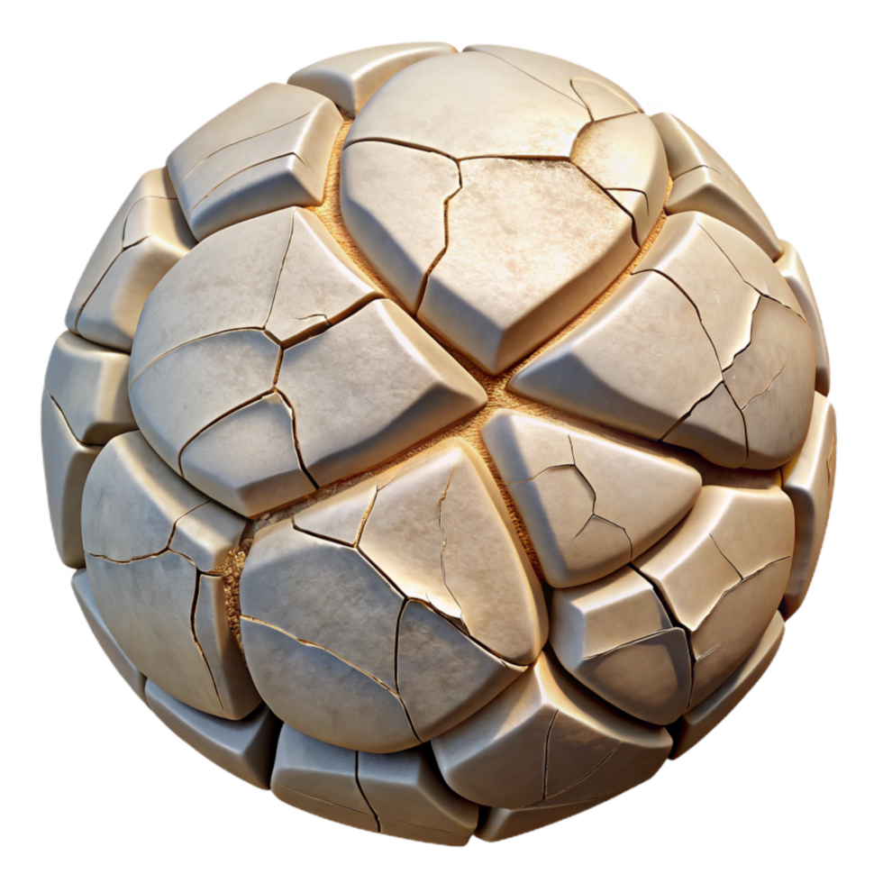 dramatic classic Cracked Ceramic Tile Restoration Closeup Isolated authentic png