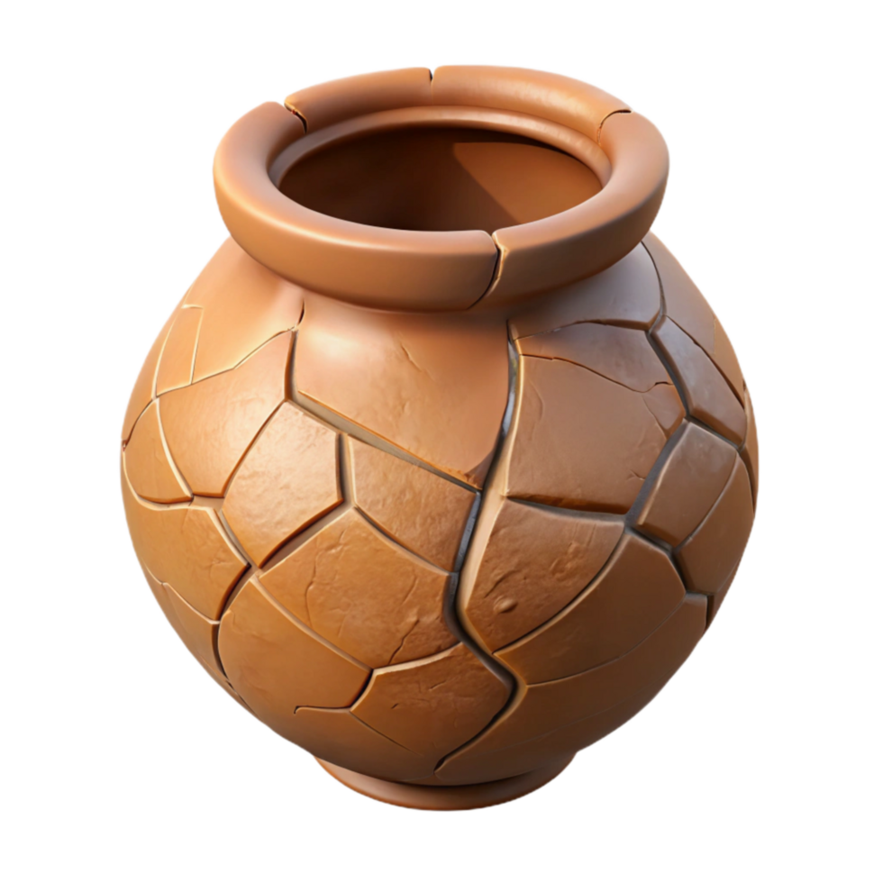 stunning artistic Cracked Pottery Repair Clay Slip Application Transparent Background genuine png