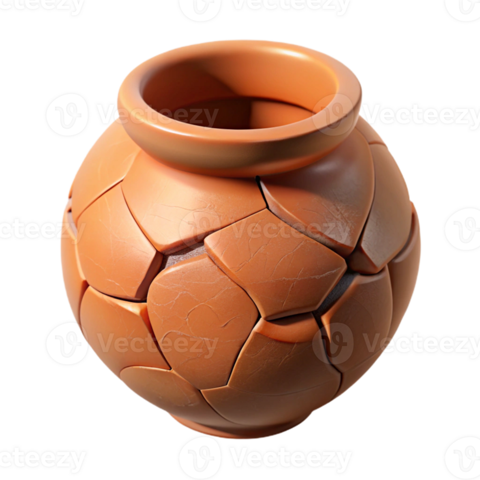 impressive rustic Cracked Pottery Repair Clay Slip Application Transparent Background genuine png