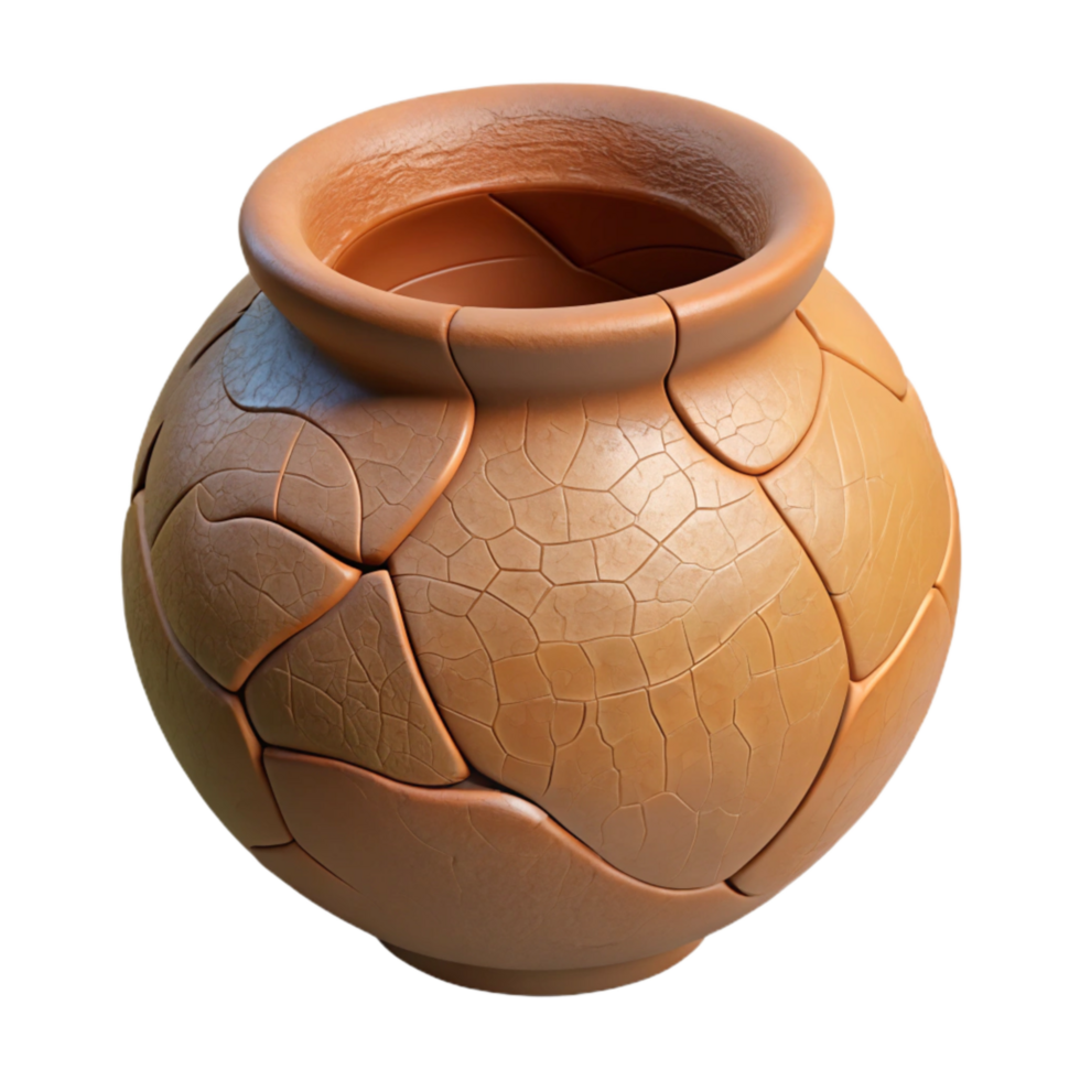 wonderful creative Cracked Pottery Repair with Clay Isolated authentic png