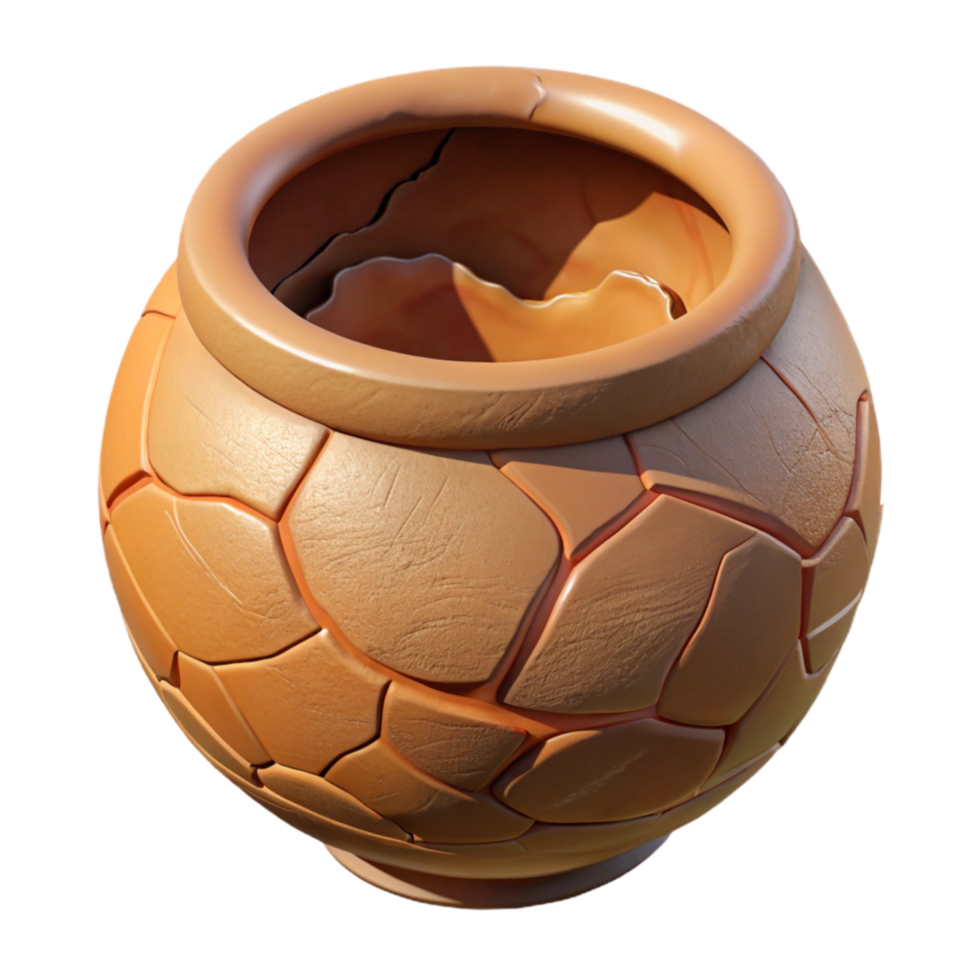 impressive modern Cracked Pottery Repair Clay Slip Application Transparent Background detailed png