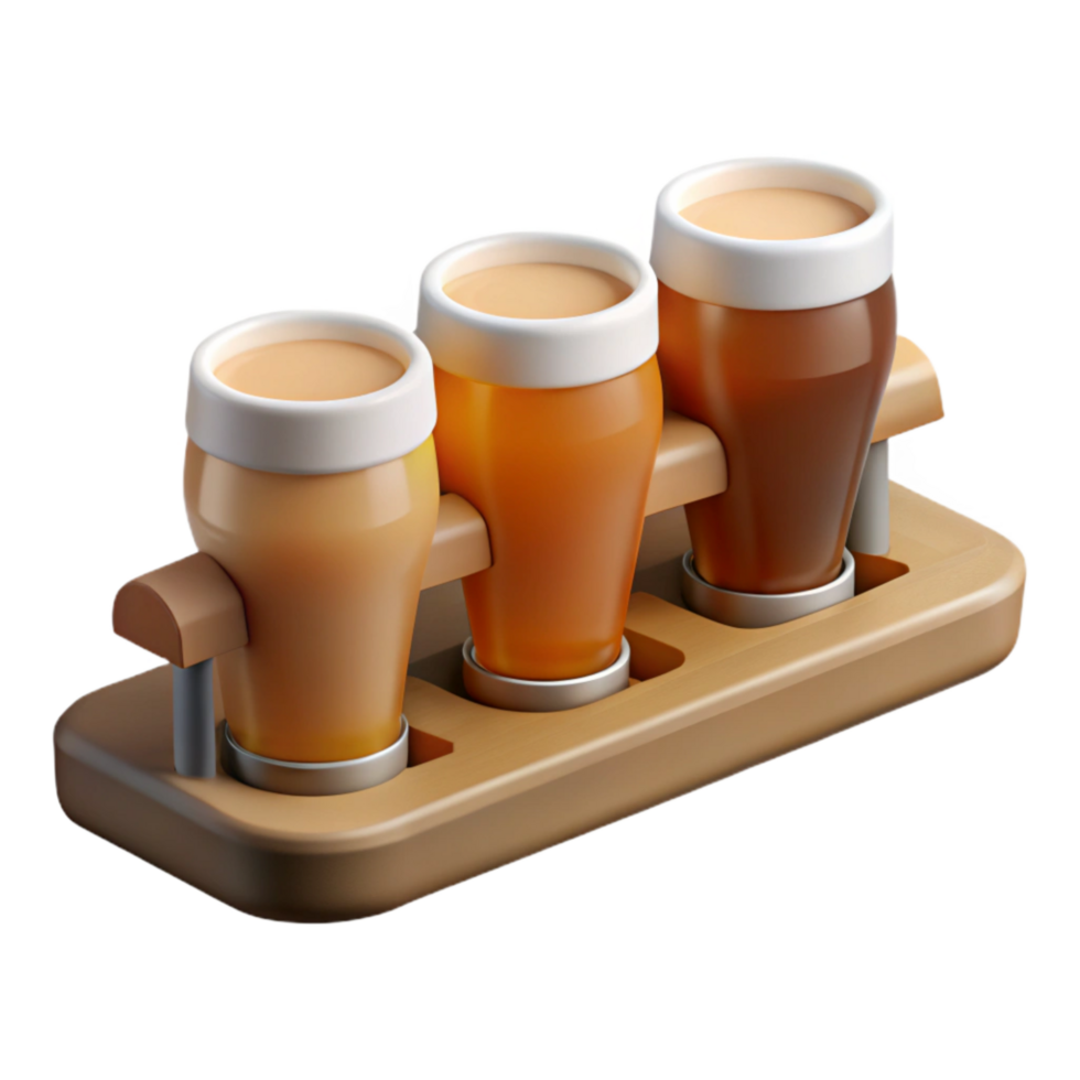 impressive abstract Craft Beer Flight with Descriptions Transparent Background premium png