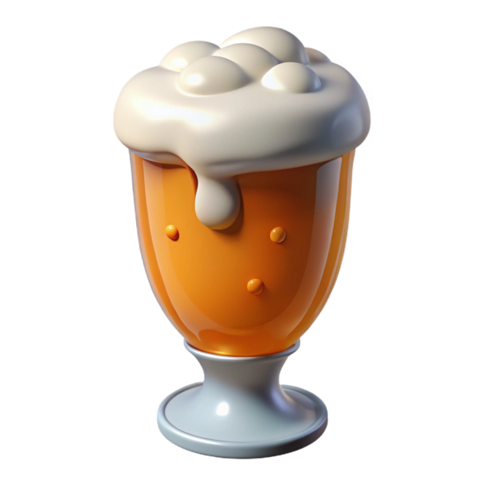 dramatic traditional Craft Beer Glass with Frothy Head Isolated high resolution png
