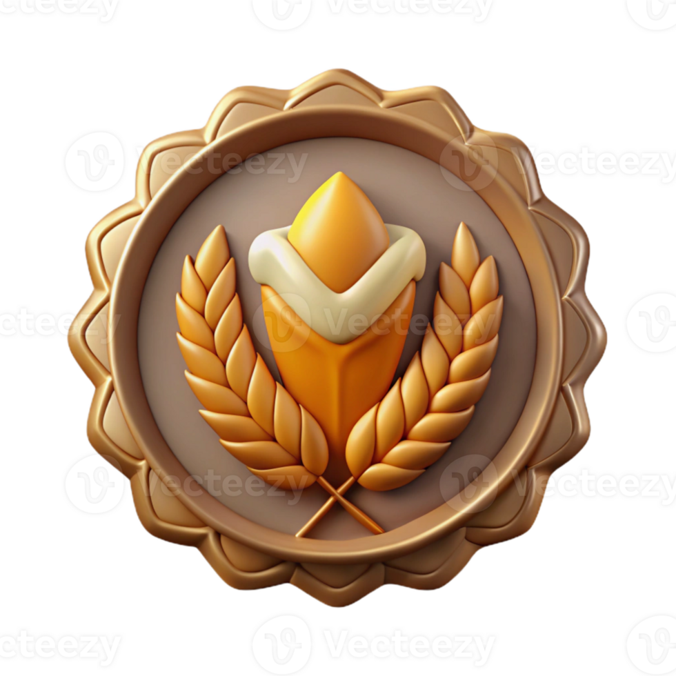 serene minimalist Craft Beer Logo Template with Wheat Design Isolated high resolution png
