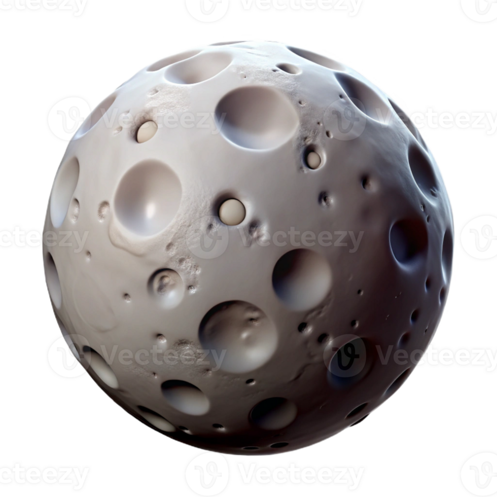 extraordinary minimalist Cratered Moon Surface Transparent Background Isolated Element authentic png