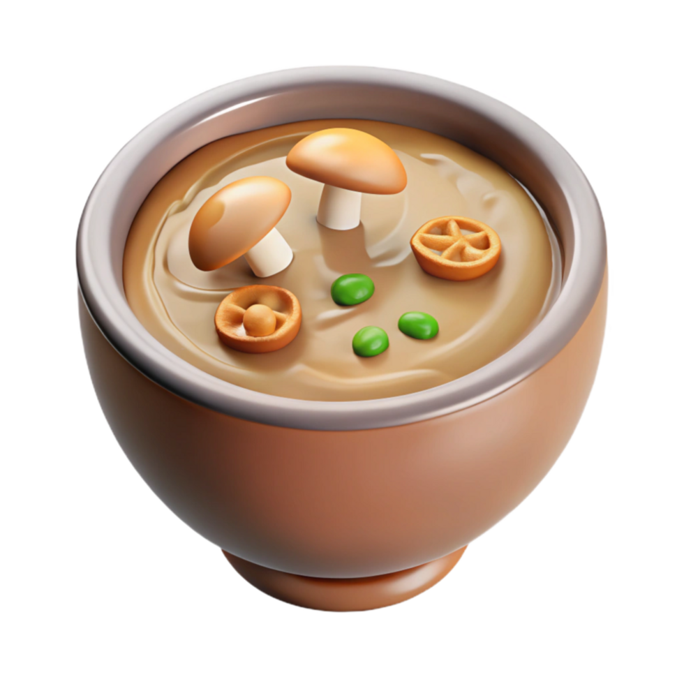 impressive vintage Creamy Mushroom Soup in Bowl Cutout png