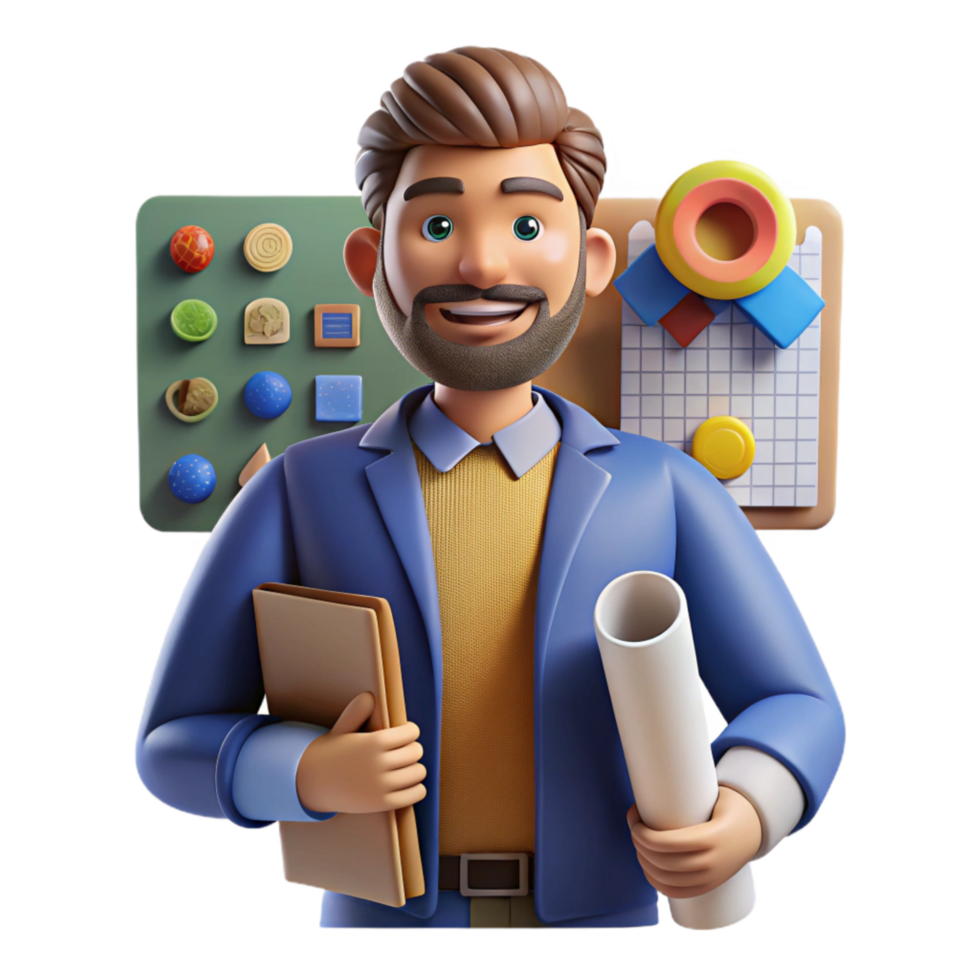 vibrant classic Creative Director with Team and Mood Board Cutout high resolution png