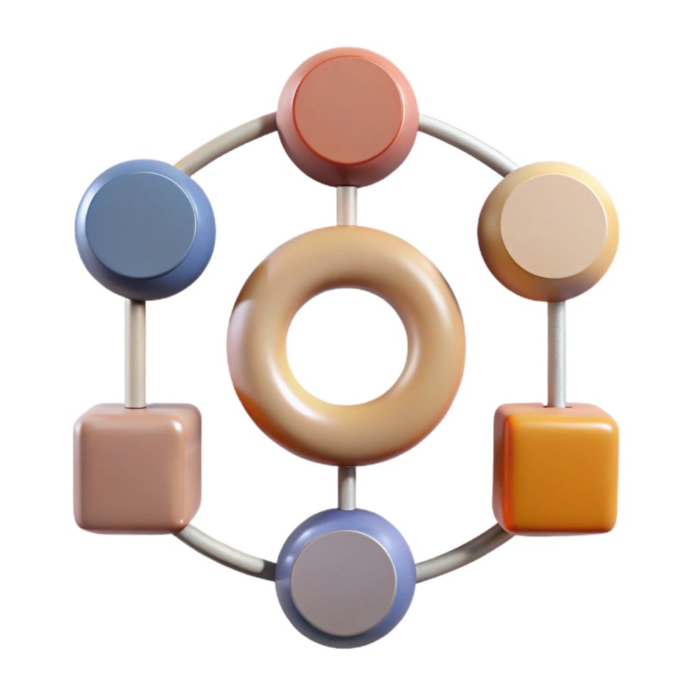 elegant classic Creative Process Flowchart Diagram Circular Design Isolated png