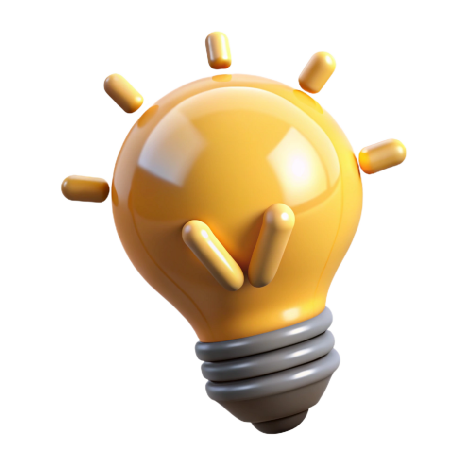 dramatic artistic Creative Thinking Lightbulb Icon Yellow Transparent Background premium png