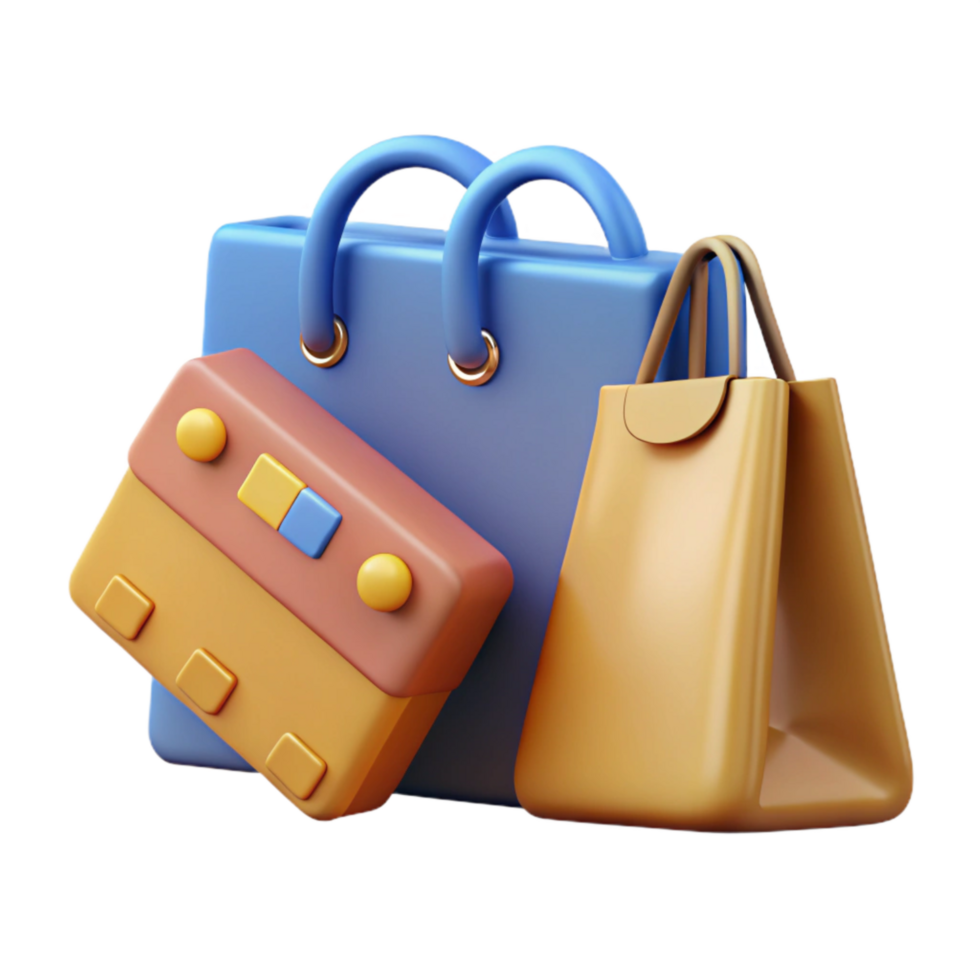 vibrant traditional Credit Card and Shopping Bags Isolated exclusive png
