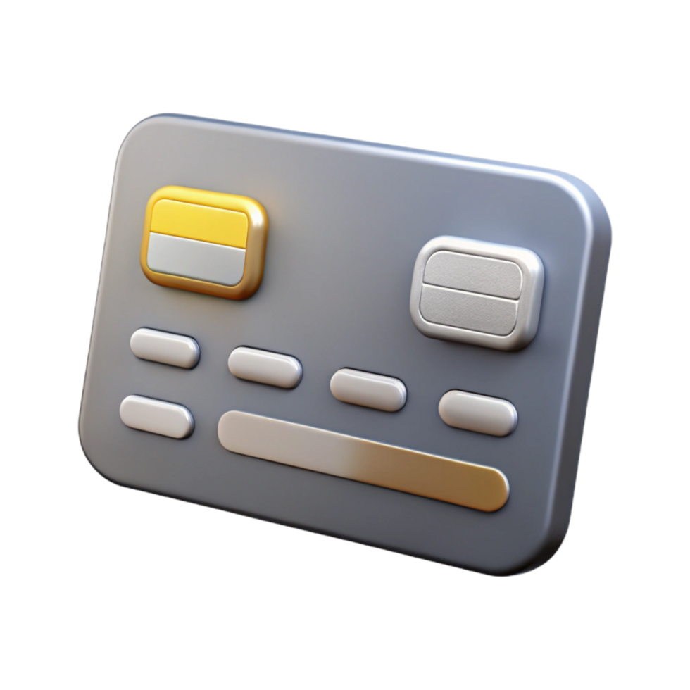serene artistic Credit Card Icon with Gold Accents Isolated genuine png