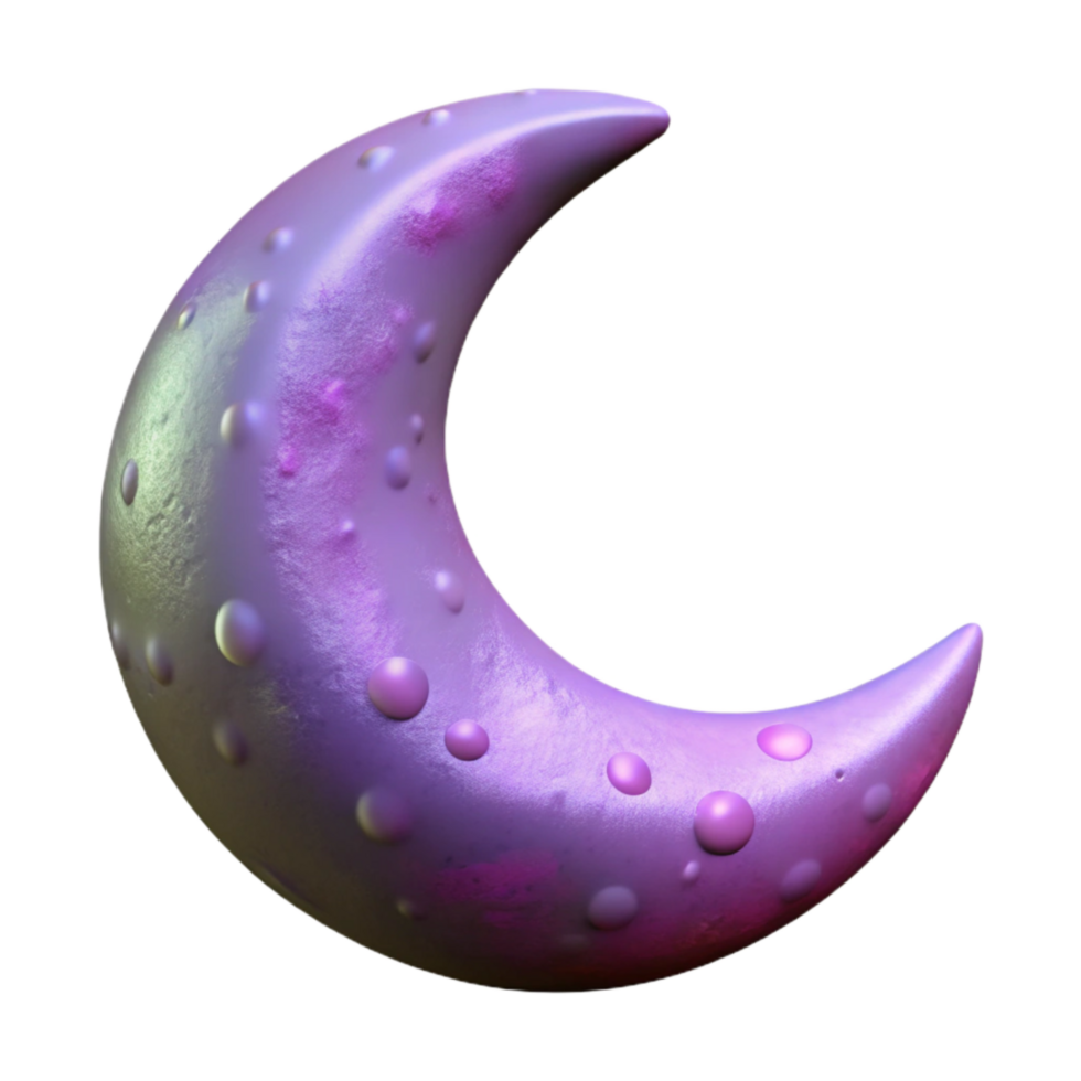 magnificent classic Crescent Moon Isolated with Shadow Detail authentic png