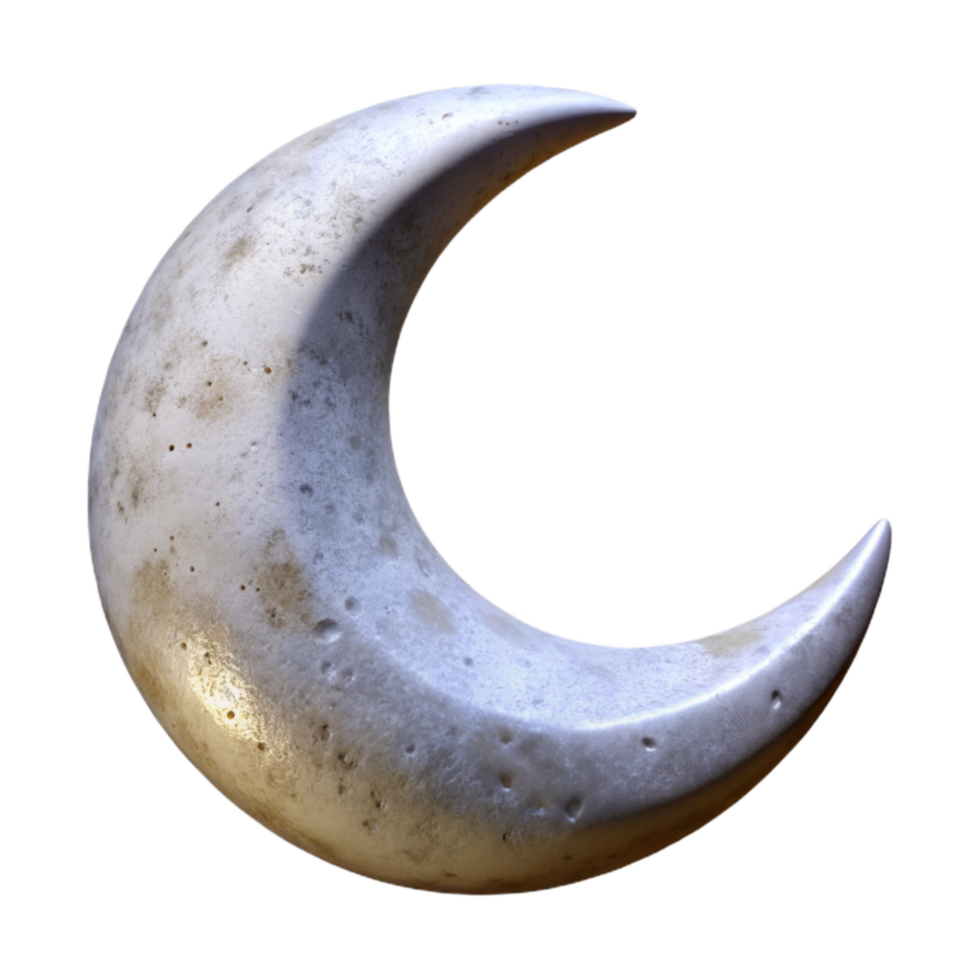 beautiful classic Crescent Moon Isolated with Shadow Detail premium png