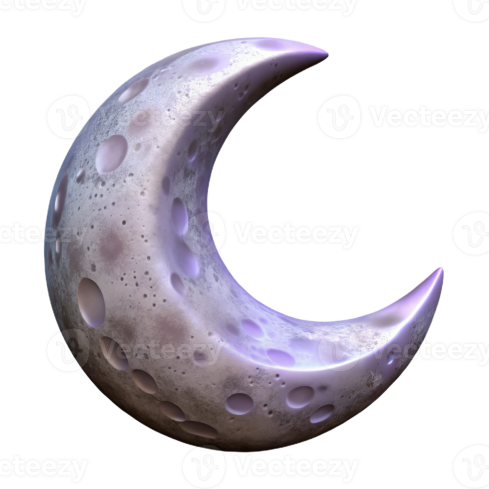 magnificent abstract Crescent Moon Cutout on Transparent Background detailed png