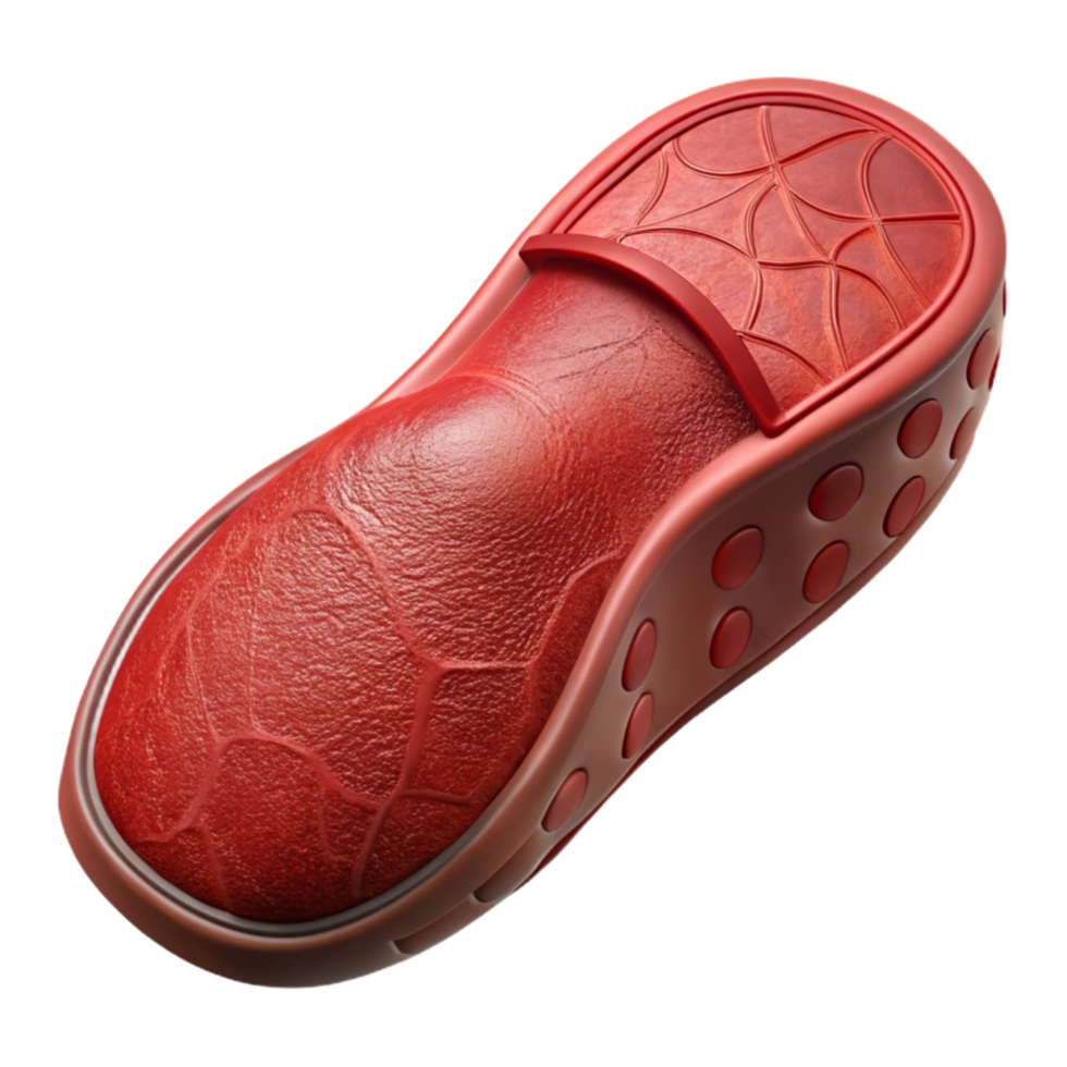 beautiful traditional Crimson Red Leather Shoe Side View Isolated exclusive png
