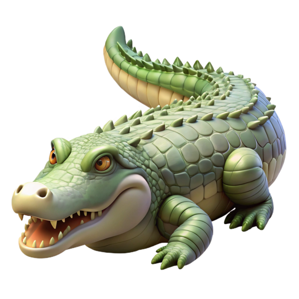 serene classic Crocodile Basking in Sun Isolated authentic png