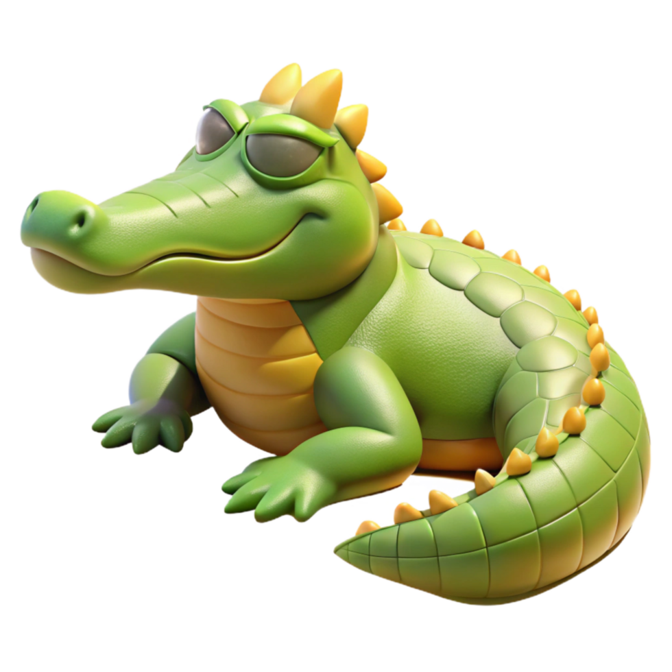 extraordinary artistic Crocodile Sunbathing Isolated premium png