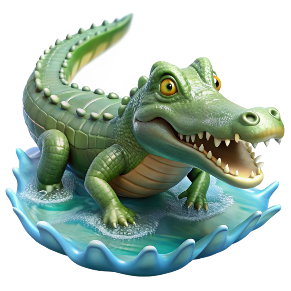 stunning contemporary Crocodile Emerging From Water Transparent Cutout png