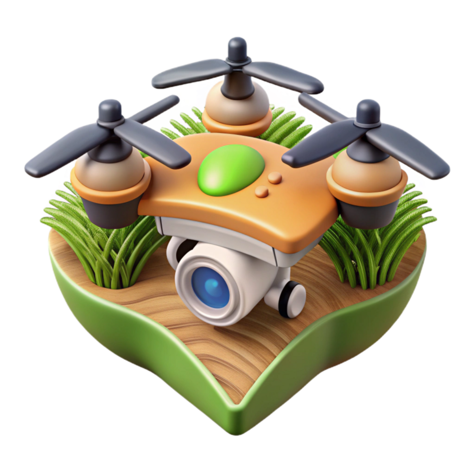 serene rustic Crop Health Monitoring with Drone Aerial View Cutout png