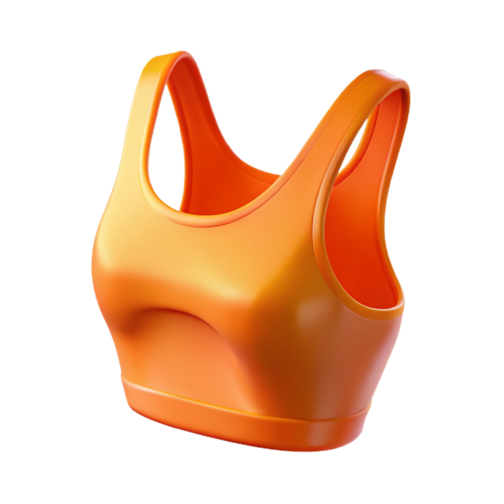 magnificent minimalist Crop Top Neon Orange Transparent Background Cutout original png