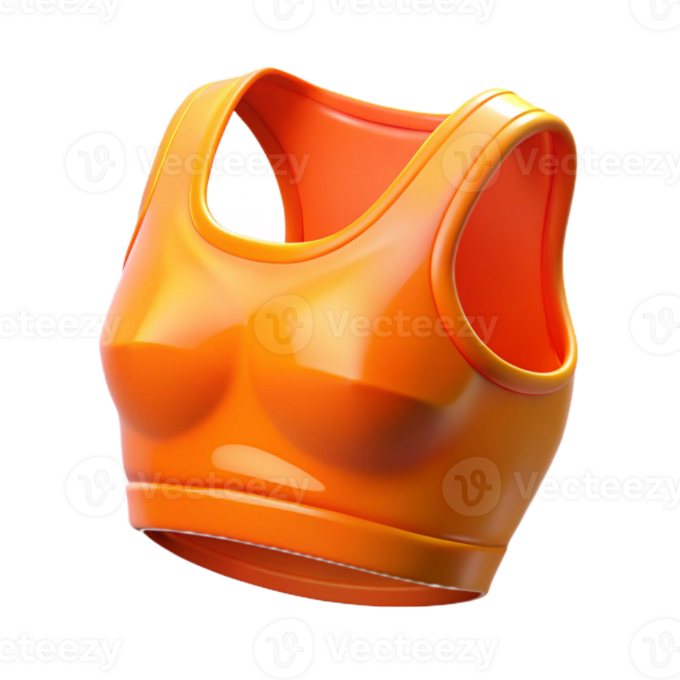 extraordinary rustic Crop Top Neon Orange Transparent Background Cutout professional png